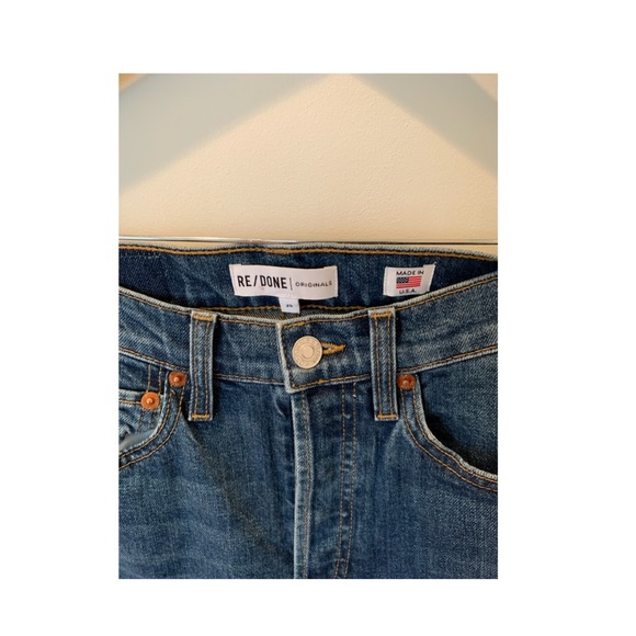 Re/Done high rise ankle crop jeans. - Picture 5 of 5